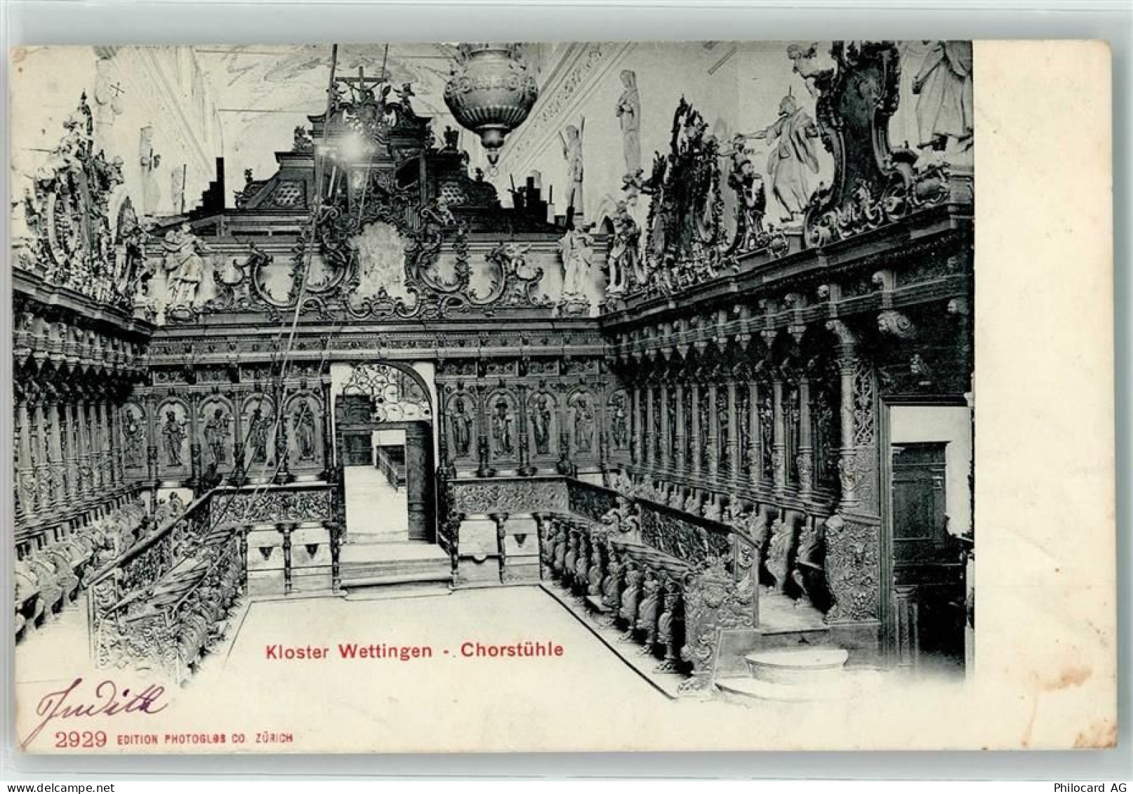 5430 Wettingen 1905 - Kloster Inneres Chorstühle - 39402867