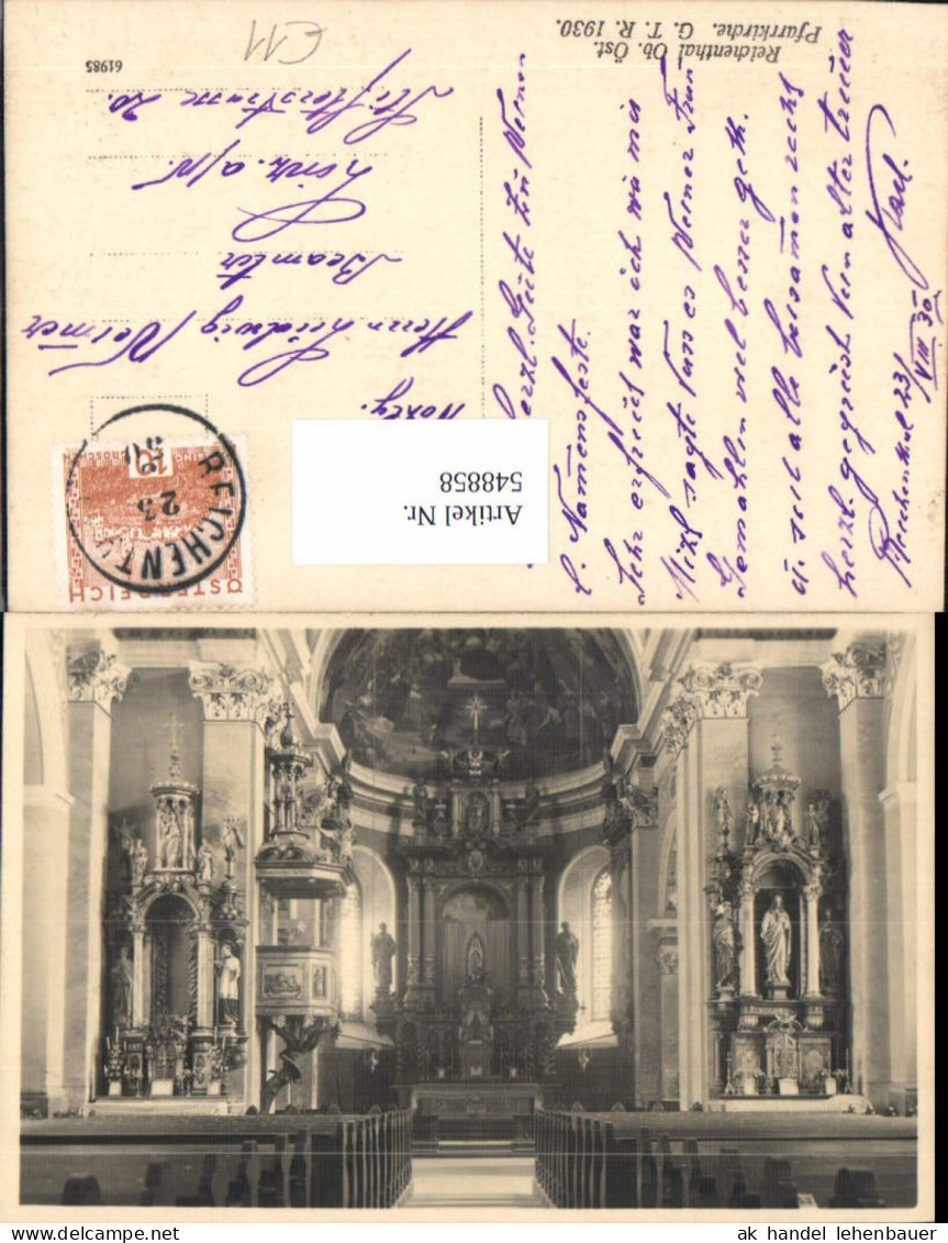 548858,tolle Foto-AK Reichenthal Kirche Innen b. Urfahr Linz