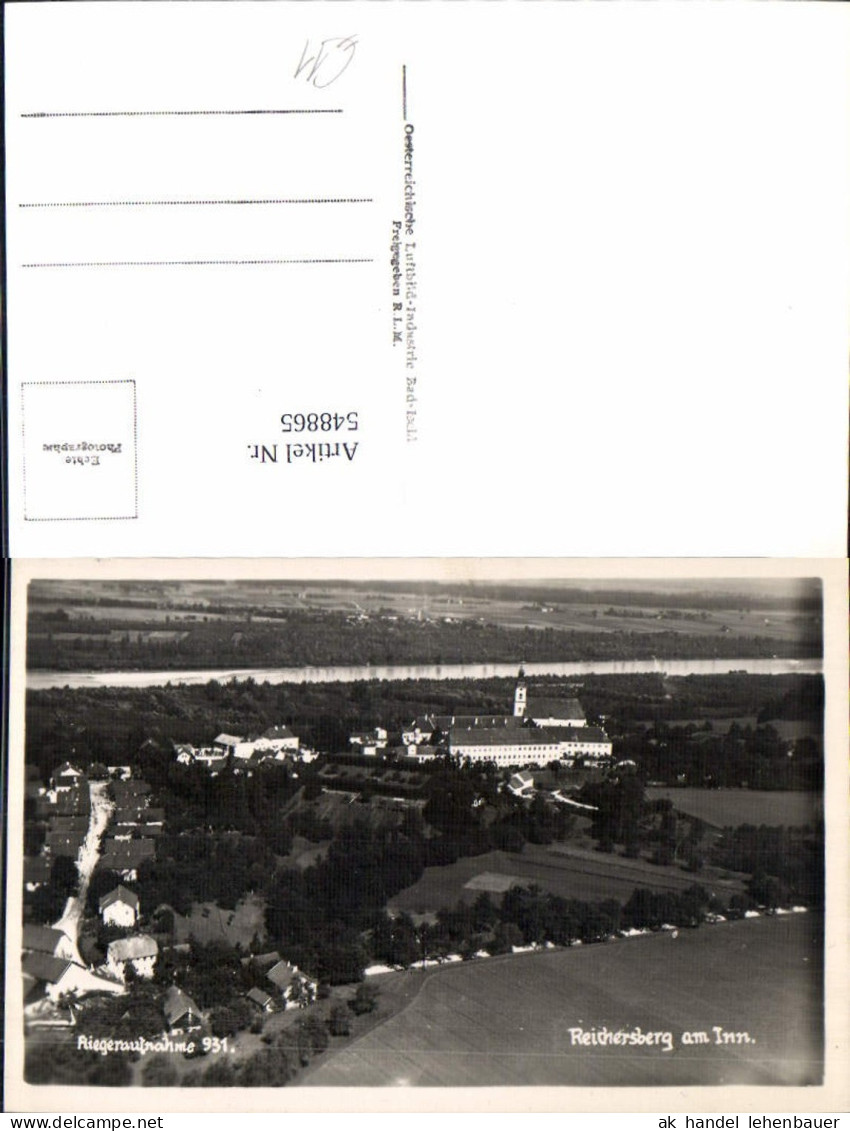 548865,seltene Fliegeraufnahme Reichersberg am Inn b. Ried im Innkreis