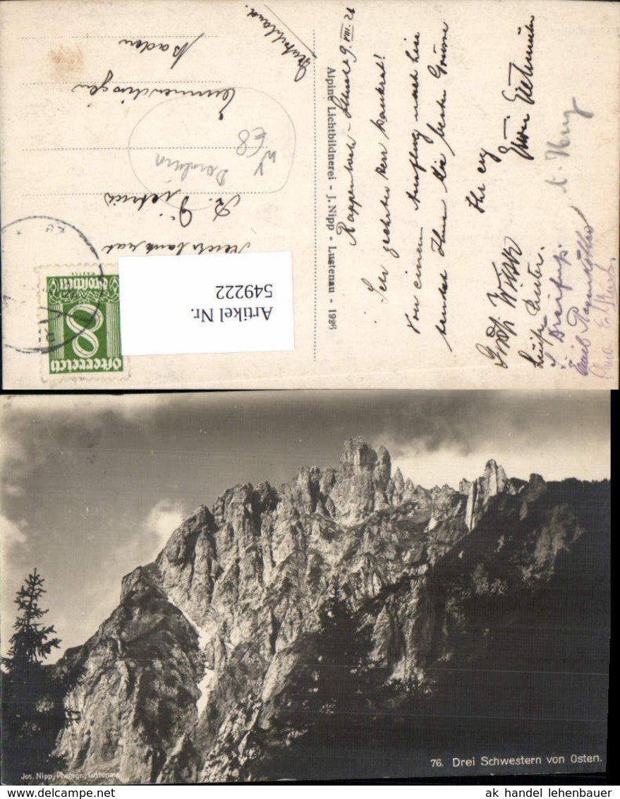 549222,tolle Foto-AK Drei Schwestern b. Nenzing Bludenz Schlins R&ouml;ns Raggal pub Nipp
