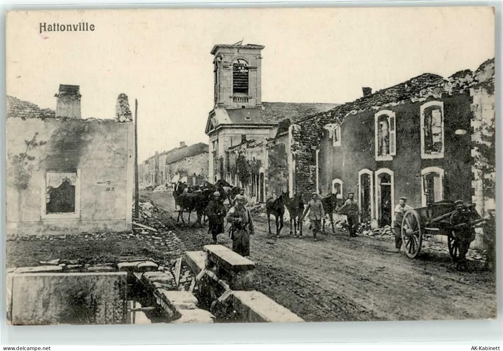55210 Vigneulles-les-Hattonchatel - zerstörte Strasse Hattonville - 51637404