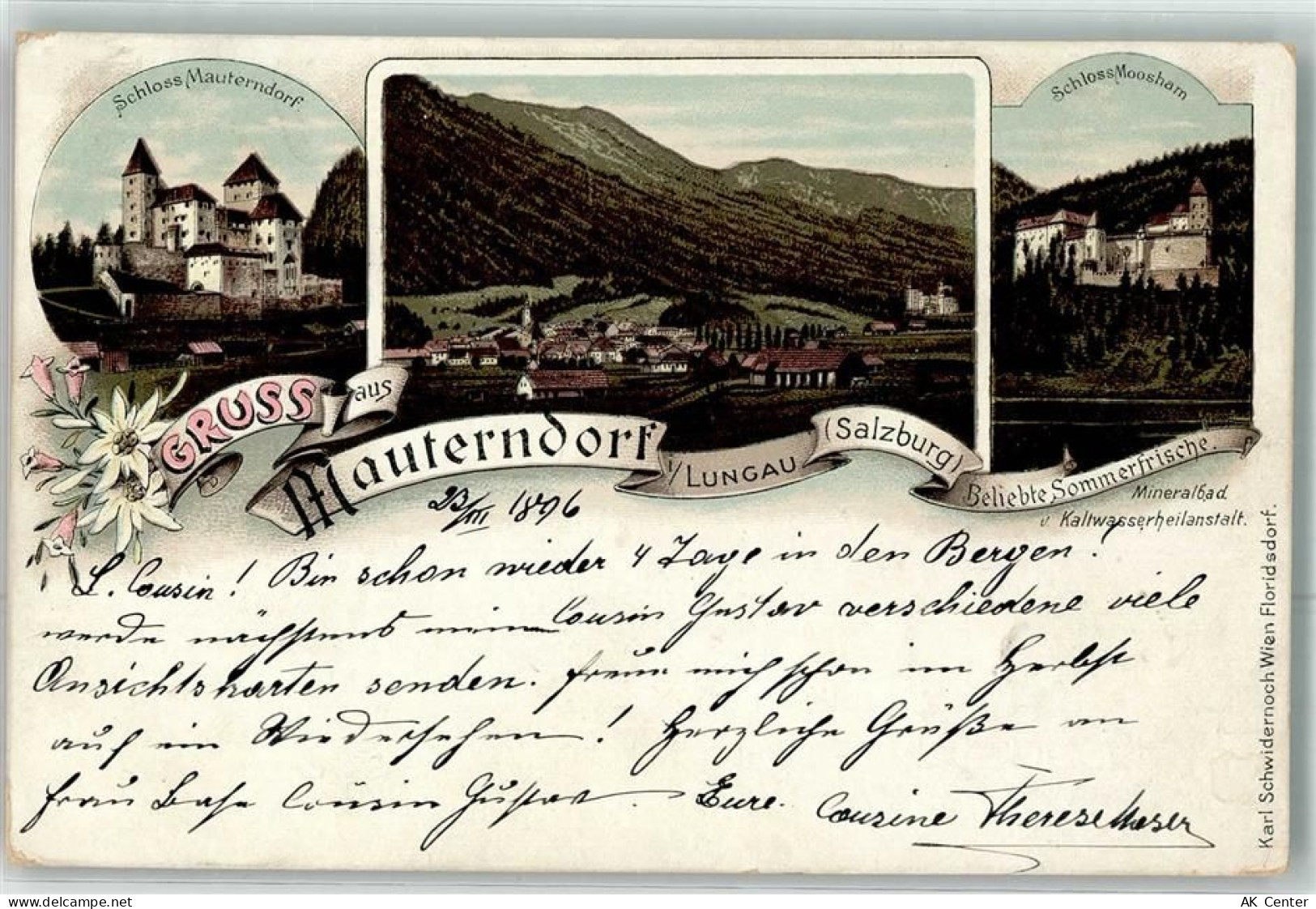 5570 Mauterndorf Lithographie Schloss Mauterndorf Schloss Moosham - 13622665