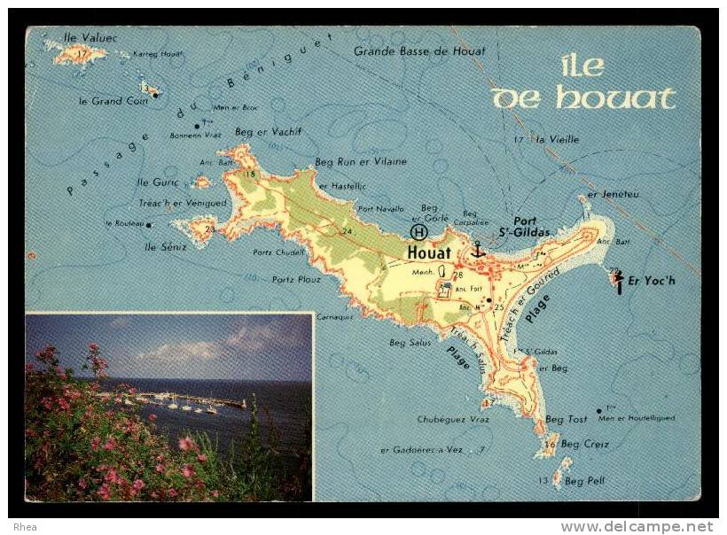 56 Ile-d'Houat ILE DE HOUAT 56170 Le Port carte ile port D56D K56186K C56086C RH005238