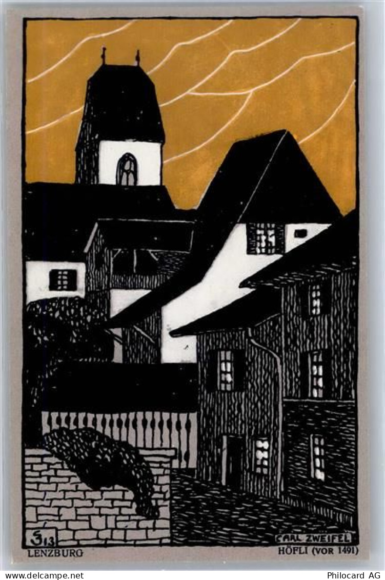 5600 Lenzburg Künstlerkarte Kirche - 51293687