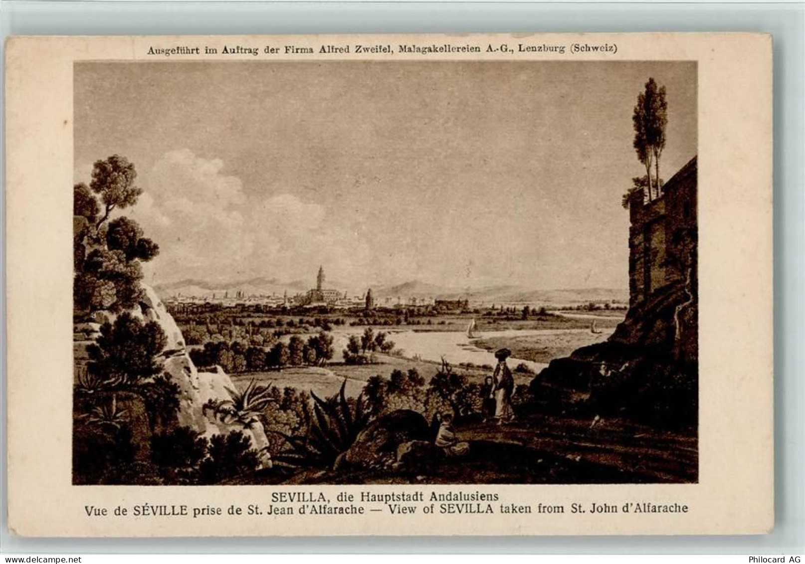 5600 Lenzburg Künstlerkarte Sevilla die Hauptstadt Andalusiens - 10196479