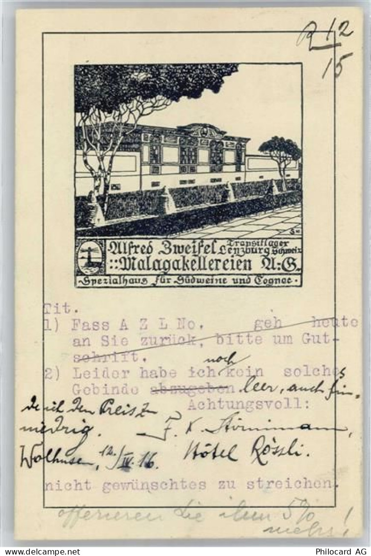 5600 Lenzburg - Malaga-Kellereien Alfred Zweifel - 50573629