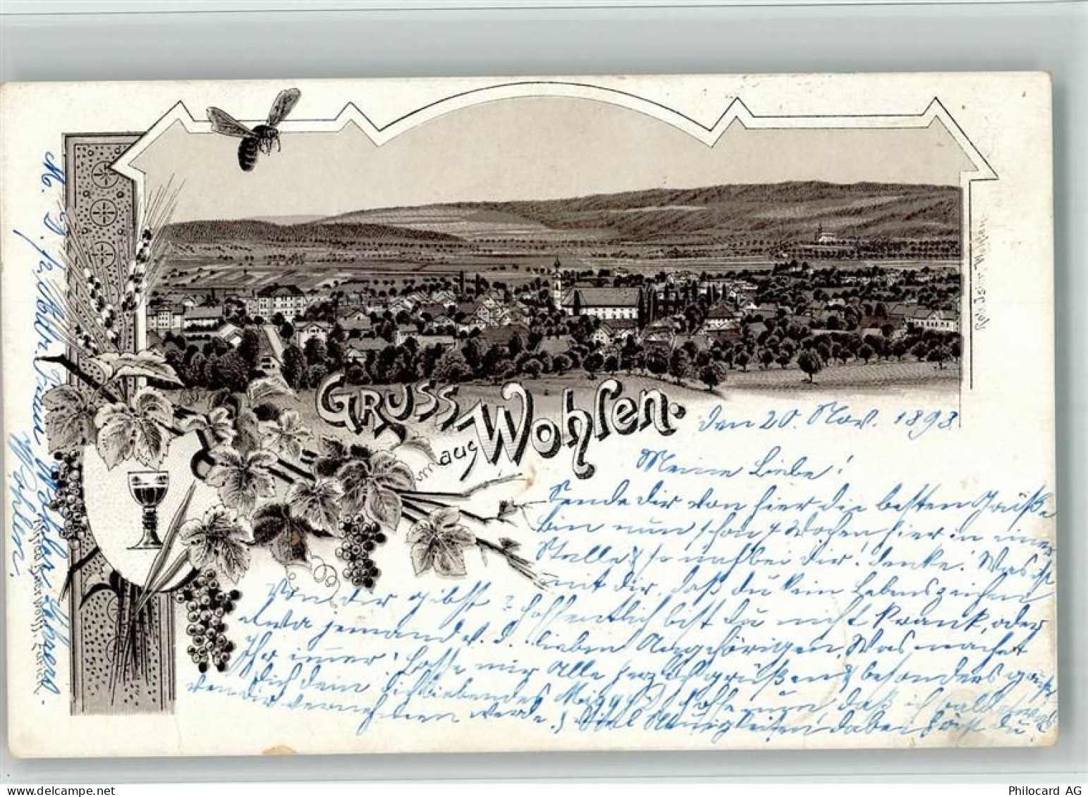 5610 Wohlen AG 1898 BOAKC Lithographie Biene - 13702248