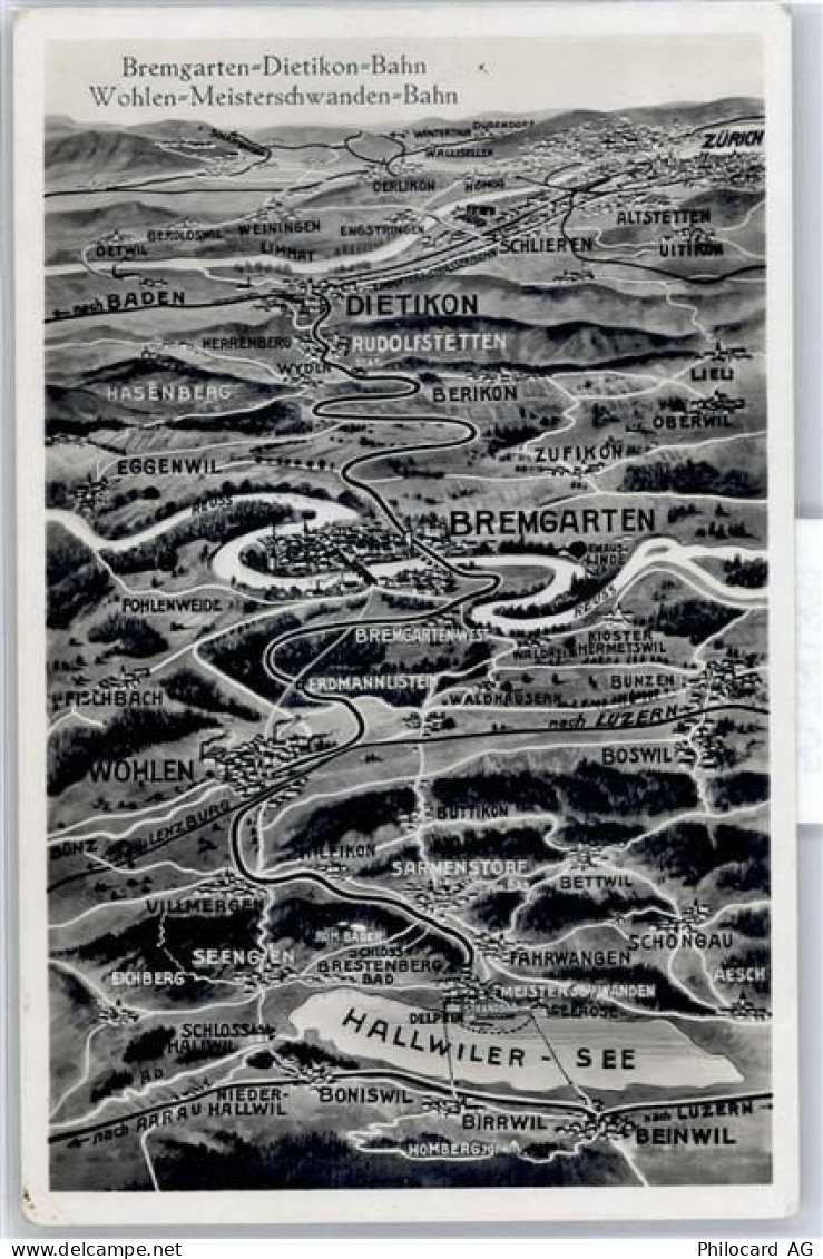 5620 Bremgarten AG Gebrauchsspuren Kartenausschnitt, Dietikon-Bahn, Wohl... - 50760331