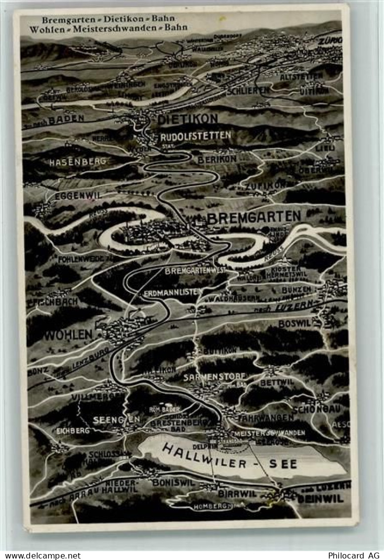 5620 Bremgarten AG - Landkarte Bremgarten-Dietikon-Bahn Wohlen-Meistersc... - 13111747