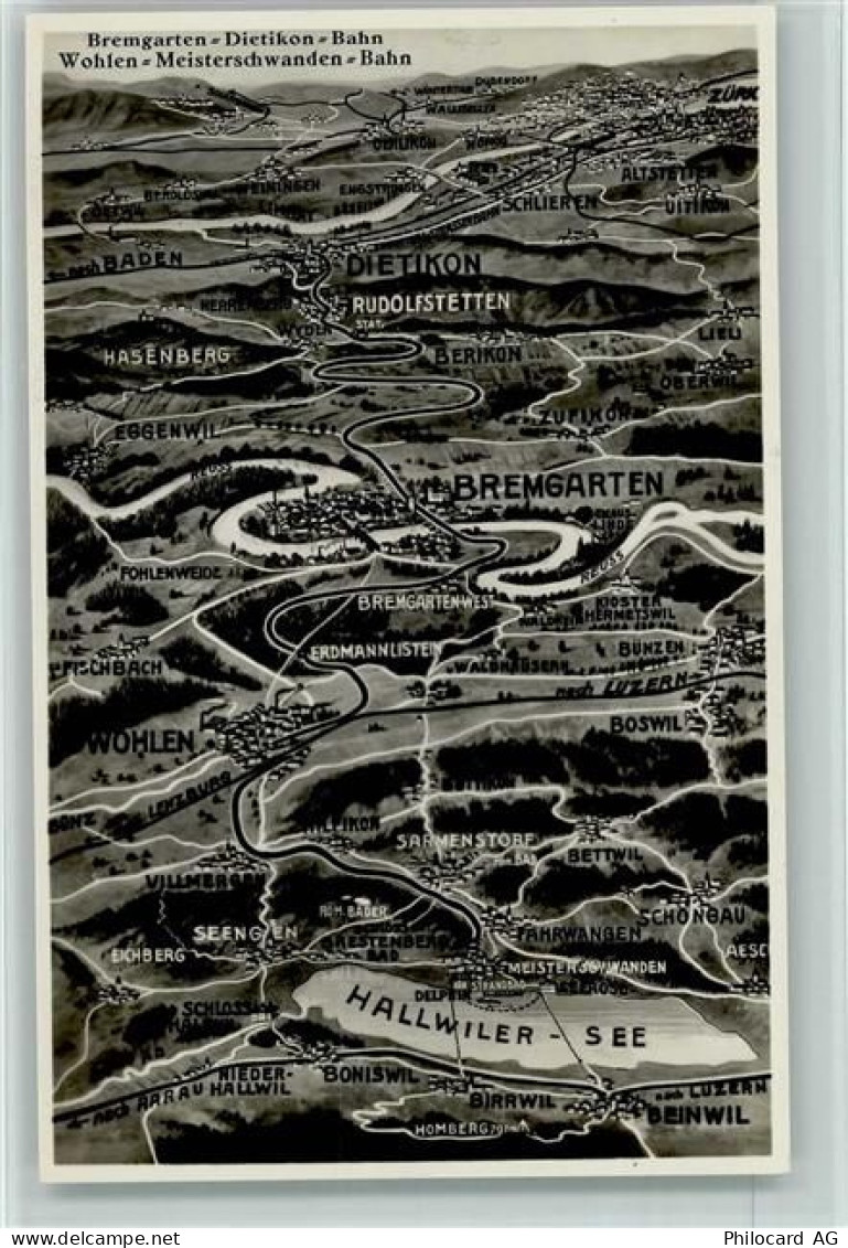 5620 Bremgarten AG - Landkarte Bremgarten-Dietikon-Bahn Wohlen-Meistersc... - 13111748