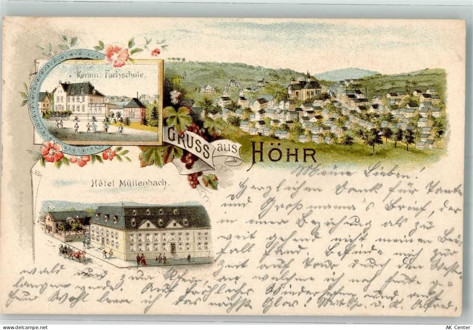 56203 W5410 Höhr-Grenzhausen 1900 Lithographie Hotel Müllenbach Keram. F... - 13638348