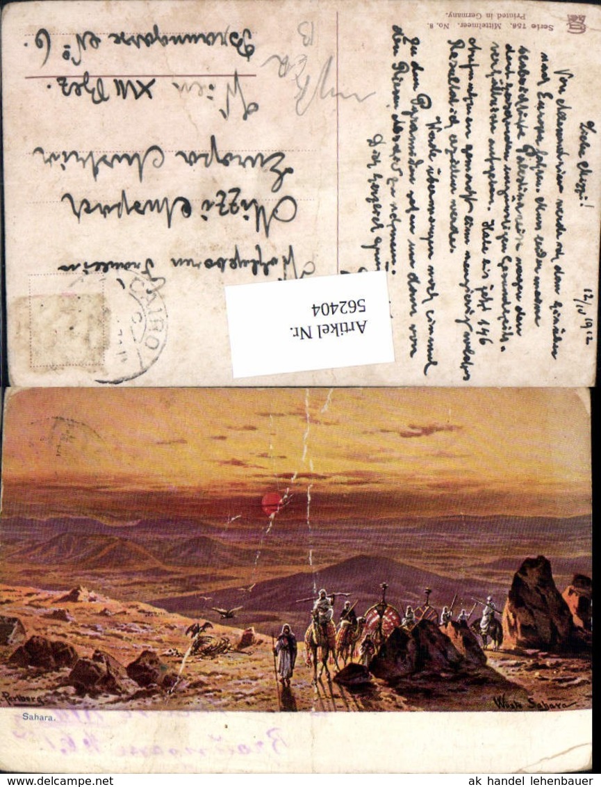 562404,Africa F. Perlberg Jordania W&uuml;ste Sahara Karawane Kamele Mittelmeer Serie 8