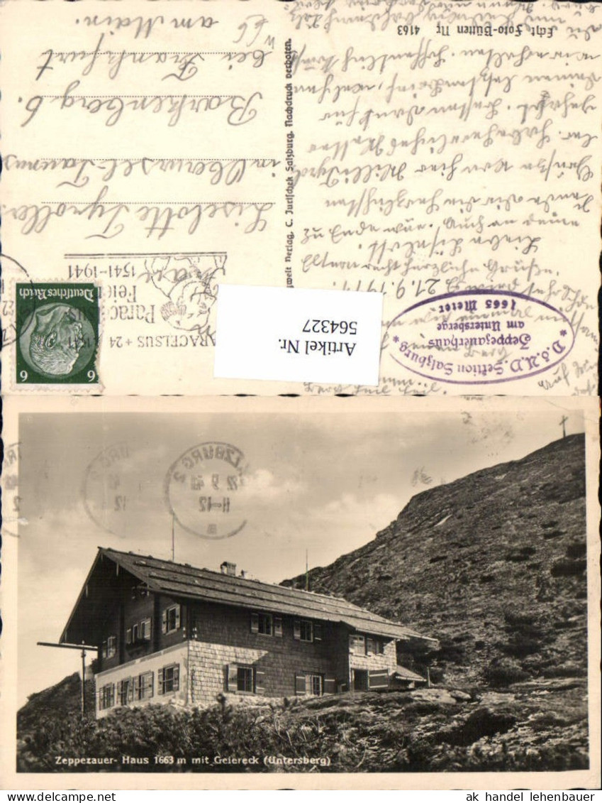 564327,Foto Ak Grödig Zeppezauerhaus m. Geiereck Untersberg
