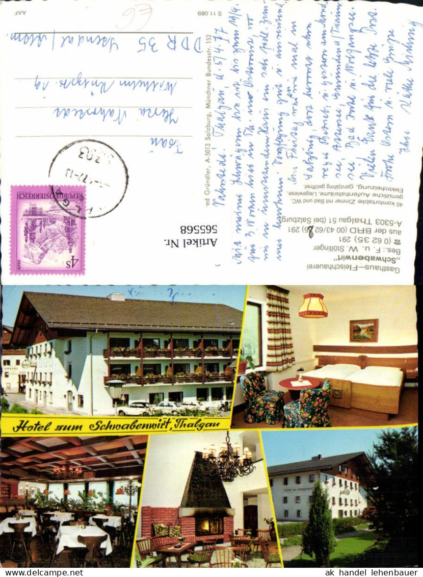 565568,Mehrbild Ak Thalgau Gasthaus Fleischhauerei Schwabenwirt Gaststube