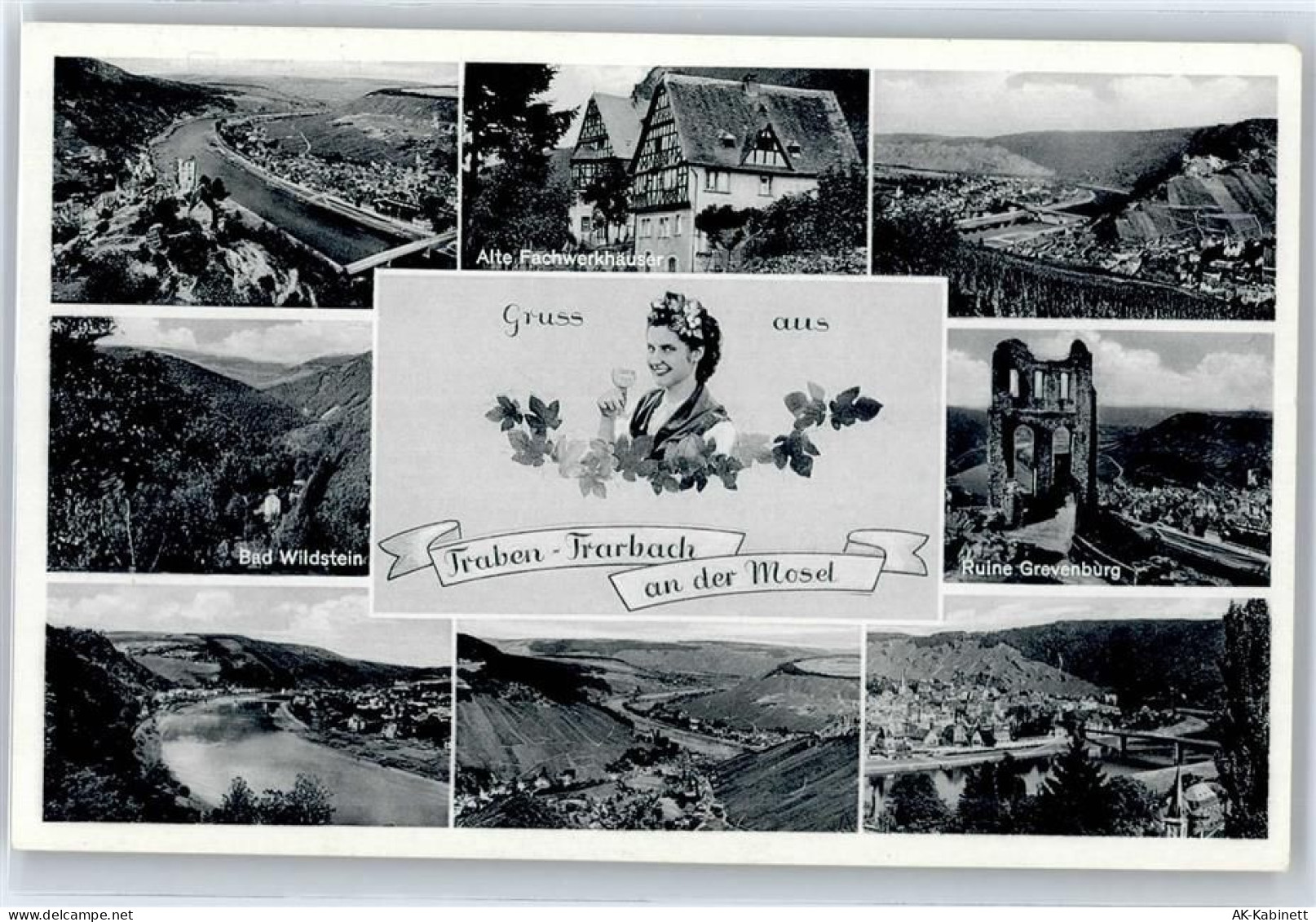 56841 W5580 Traben-Trarbach - Ruine Grevenburg, Bad Wildstein, Fachwerkh... - 51052624