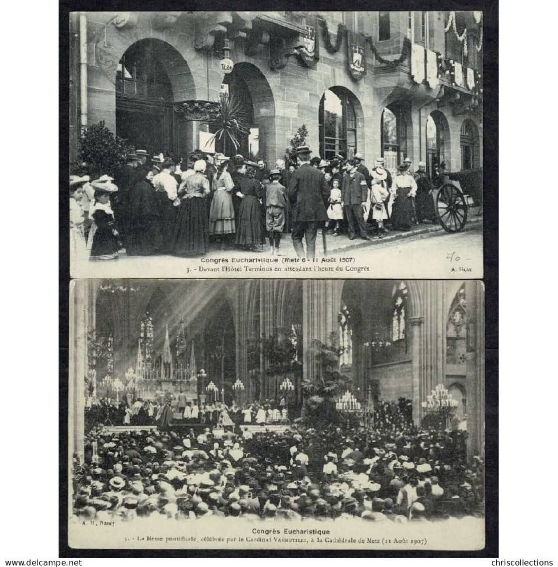 57 - METZ (Moselle) - Lot de 2 CP - Congrés Eucharistique (6-11 Août 1907) Metz