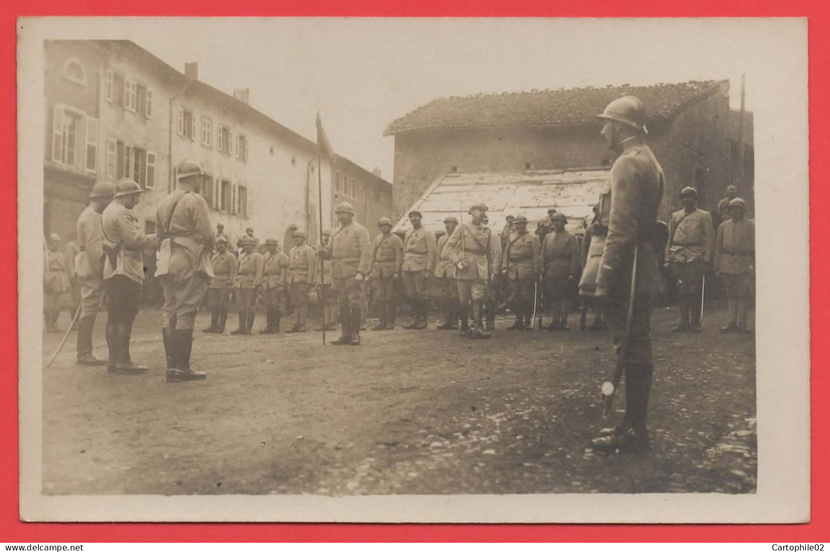 57 - Rechicourt le Chateau - Lot de 5 carte photo cérémonie militaire rue Maculée