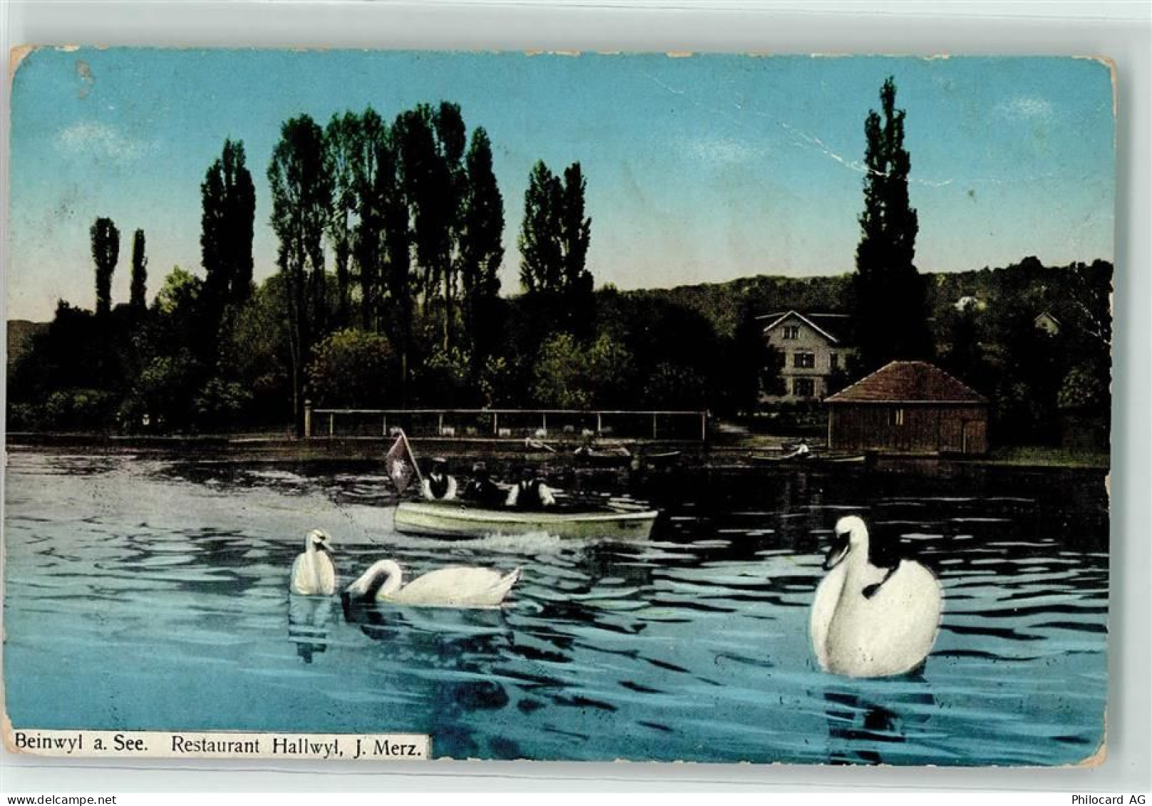 5712 Beinwil am See Gebrauchsspuren Gasthaus Hallwyl Schwäne - 10592239