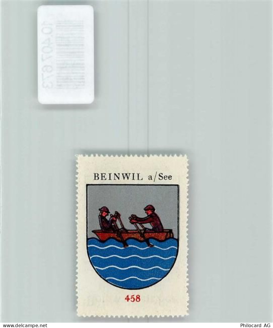5712 Beinwil am See - Vignette Wappen Kaffee Hag 1920-1940 Ruderboot - 10407673