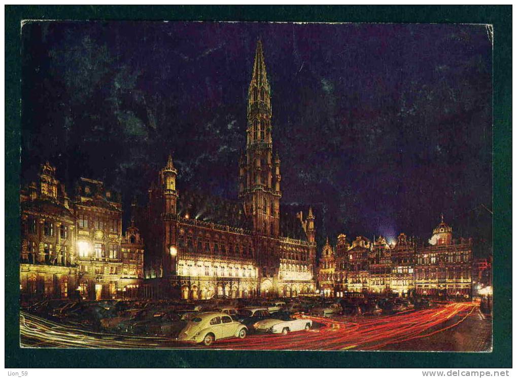 57186 / Brussels by night - HOTEL DE VILLE - Belgique Belgium Belgien Belgio USED 1961 - 5f Flamme TO Bulgaria