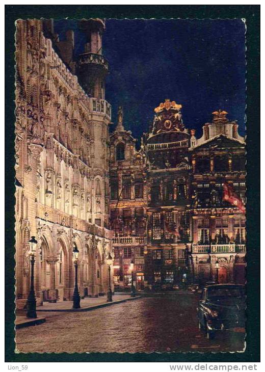 57193 / Brussels by night - UN COIN DE LA GRAND PLACE LA NUIT - Belgique Belgium USED 1970 - 4f TO Bulgaria PC postcard