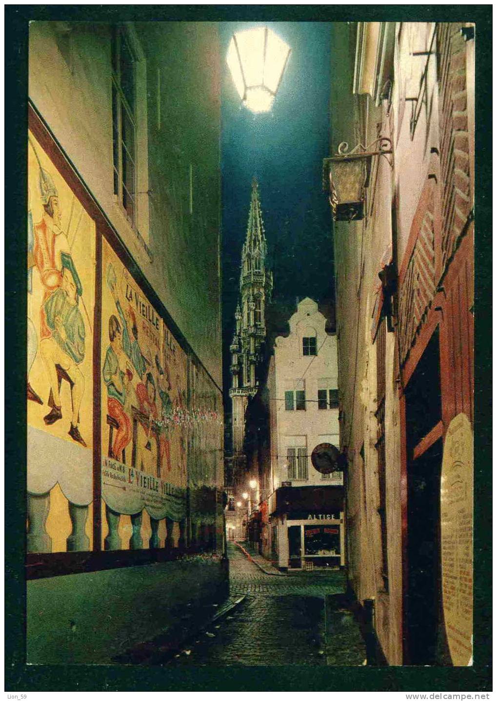 57206 /  Brussels by night - PETITE RUE DES BOUCHERS - Belgique Belgium Belgien Belgio PC mint postcard AK
