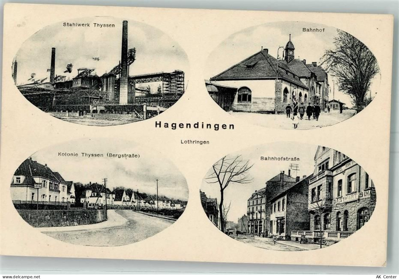 57300 Hagondange - Stahlwerk Thyssen Krupp , Bahnhof , Bahnhofstraße AK... - 13603684