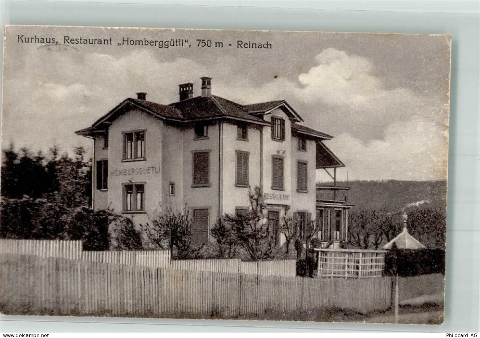 5734 Reinach AG 1921 Foto AK Gasthaus Kurhaus Homberggütli - 13552040