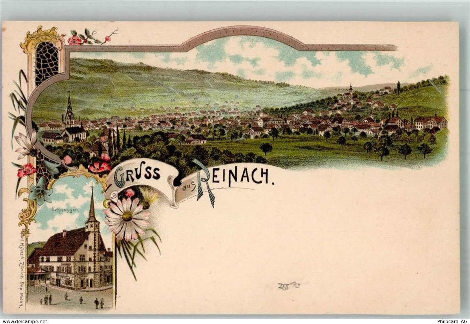 5734 Reinach AG Lithographie Gruss aus - 13674040