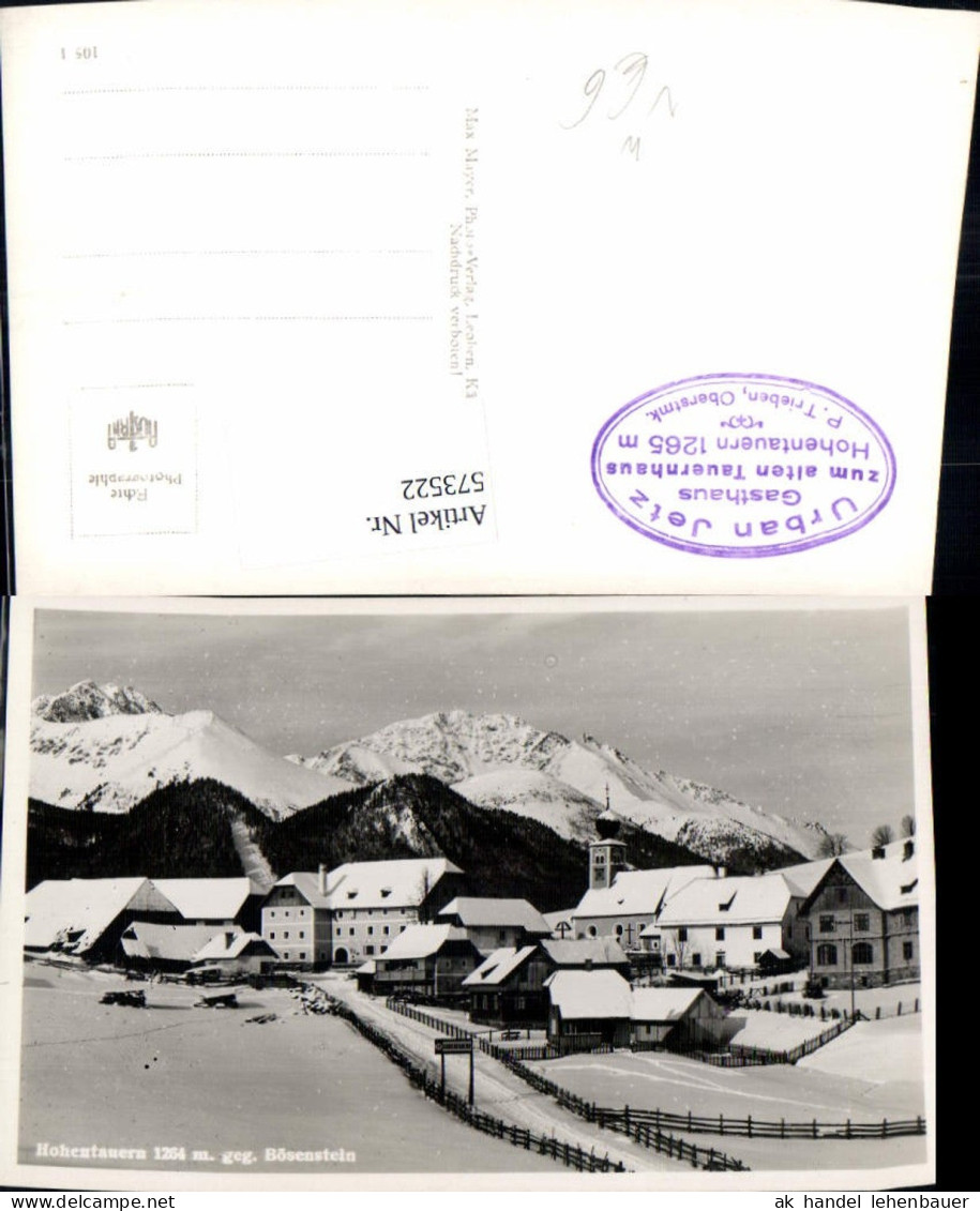 573522,Verlag Hohentauern Bösenstein bei Trieben pub Max Mayer