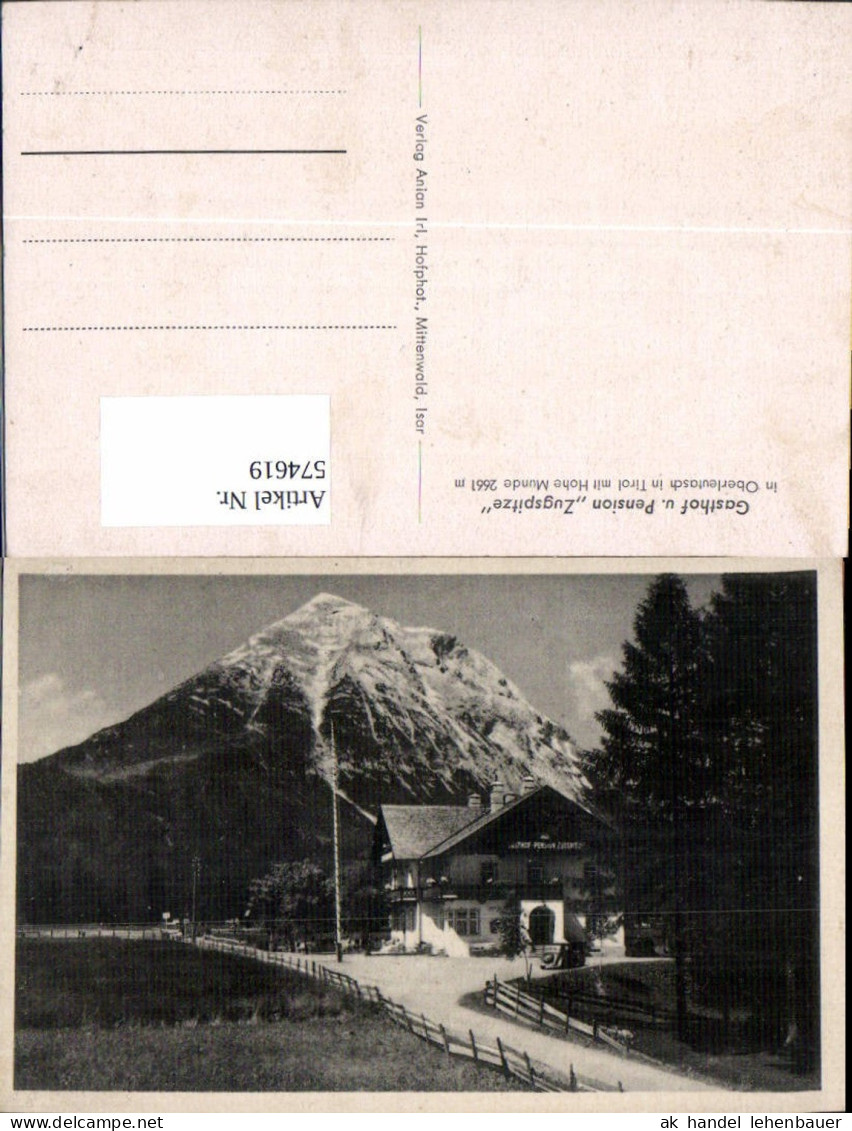 574619,Leutasch Oberleutasch i. Tirol Gasthof u. Pension Zugspitze Leutasch