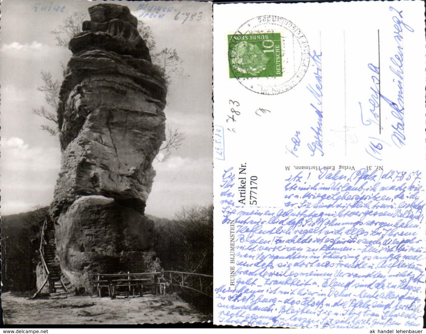 577170,Foto Ak Ruine Blumenstein Gesteinsformation Sch&ouml;nau Pfalz