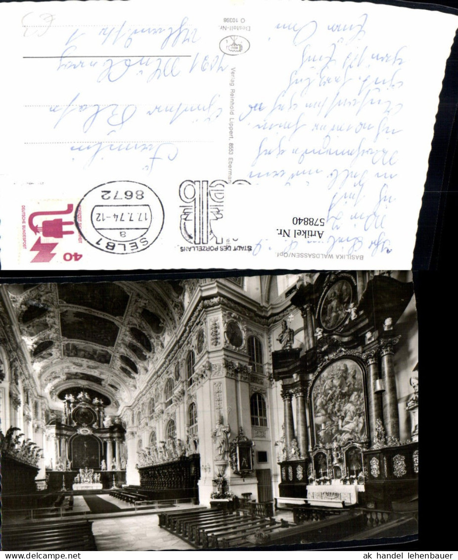 578840,Foto Ak Waldsassen Basilika Waldsassen Innenansicht