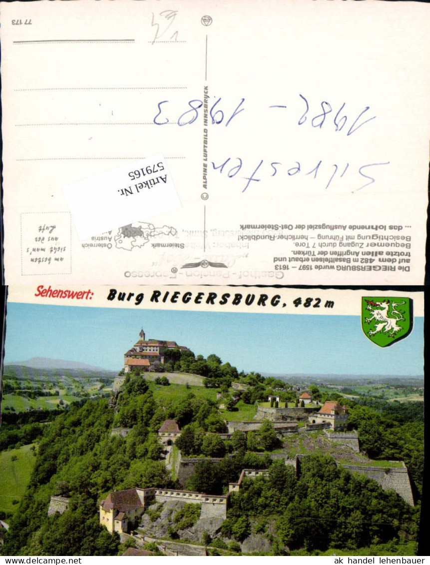 579165,Riegersburg Burg Riegersburg pub Alpine Luftbild