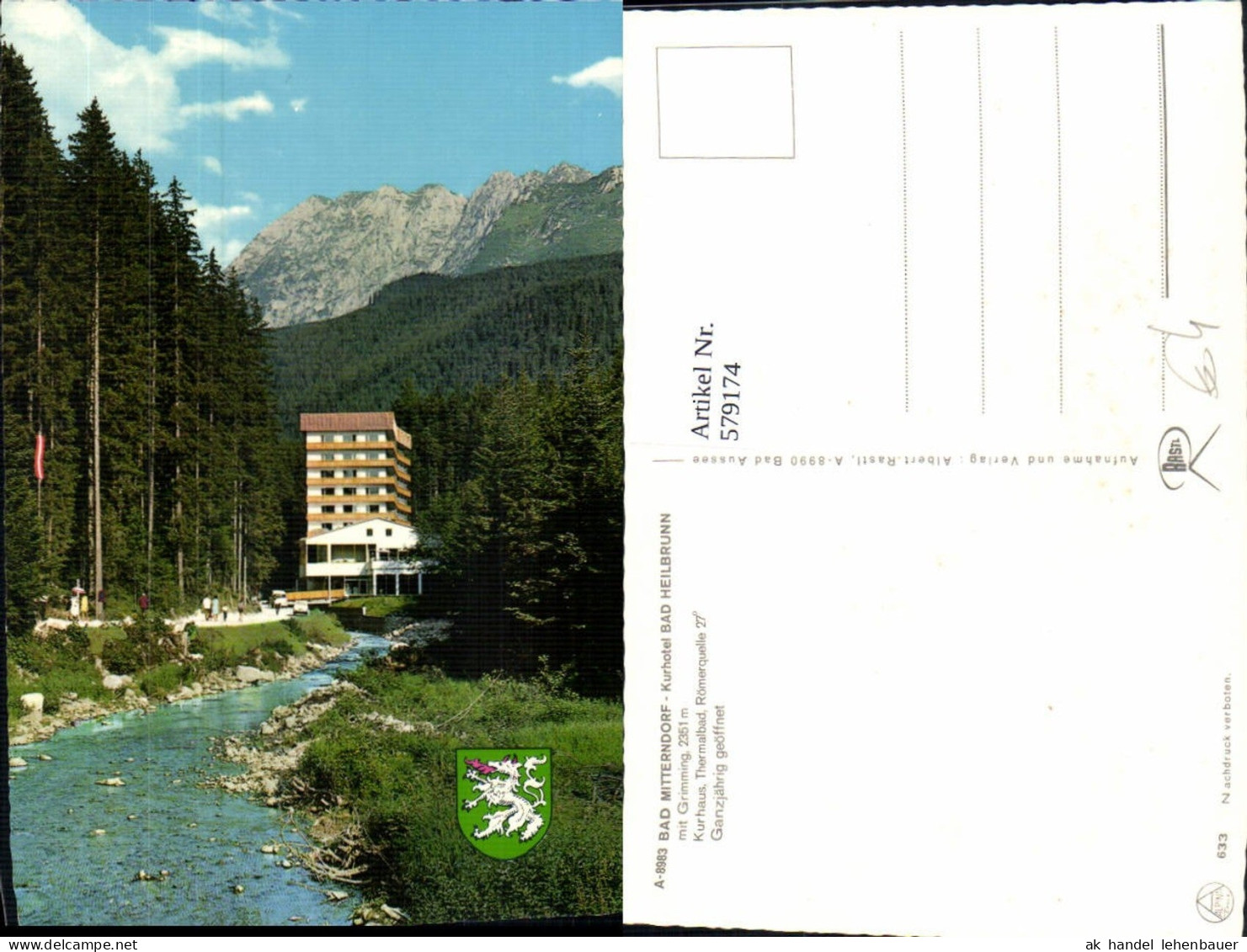 579174,Bad Mitterndorf Kurhotel Bad Heilbrunn m. Grimming Kurhaus