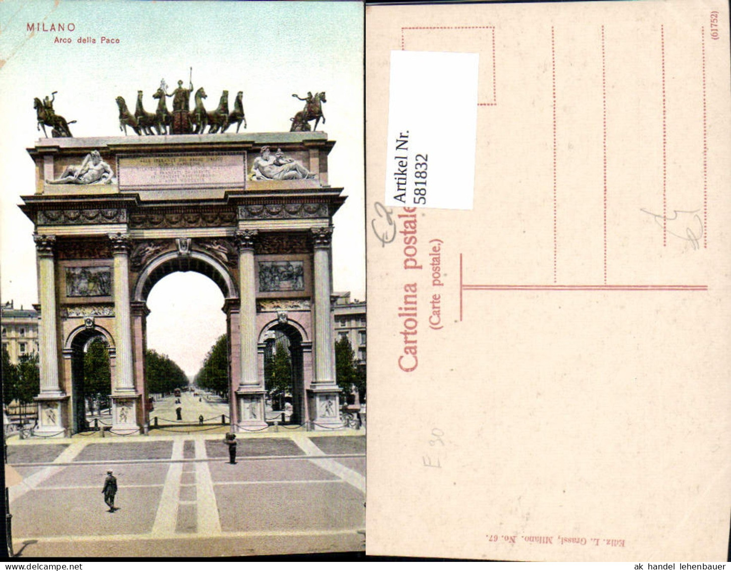 581832,Italy Milano Mailand Arco della Pace Triumphbogen