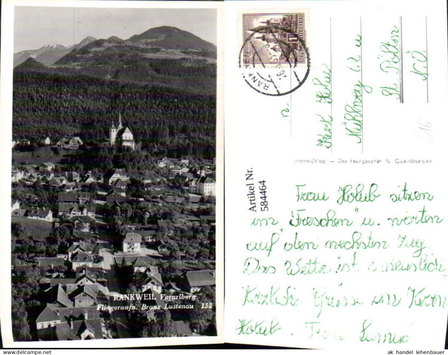 584464,Foto Ak Fliegeraufnahme Rankweil