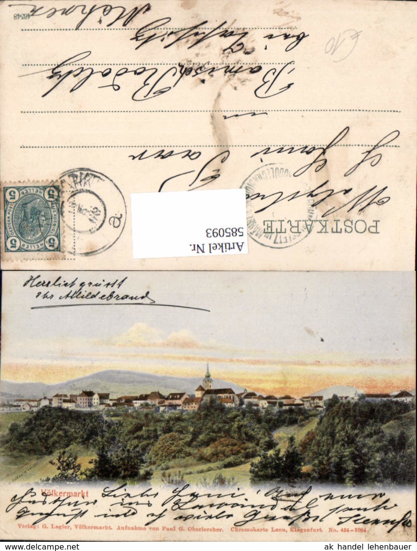 585093,Litho V&ouml;lkermarkt Ansicht