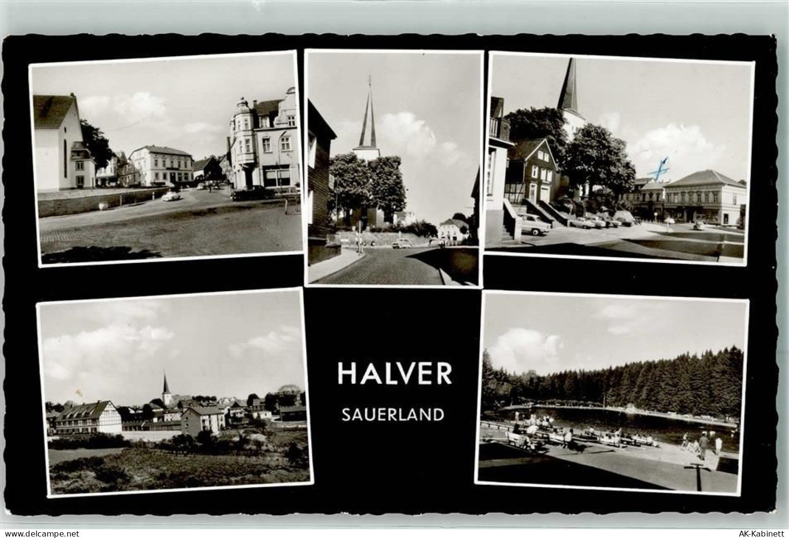 58553 W5884 Halver Foto AK Nicolai Kirche Freibad Auto Sauerland - 39453458