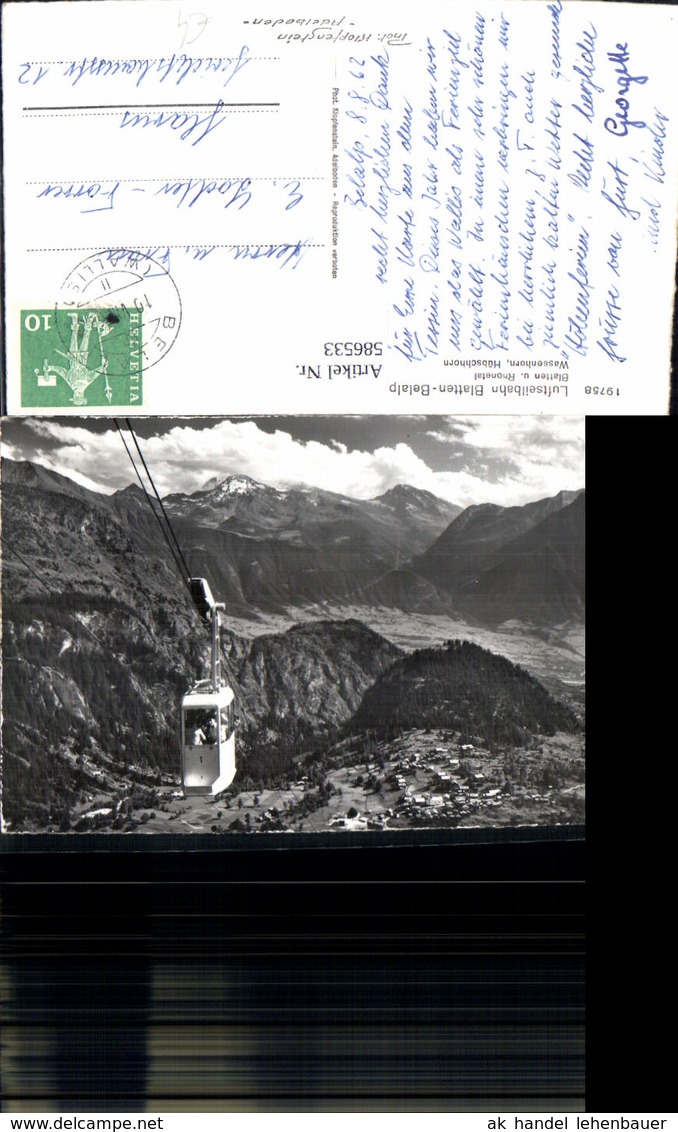 586533,Foto Ak Blatten bei Naters Blatten-Belalp Seilbahn Blatten u. Rhonetal Switzer