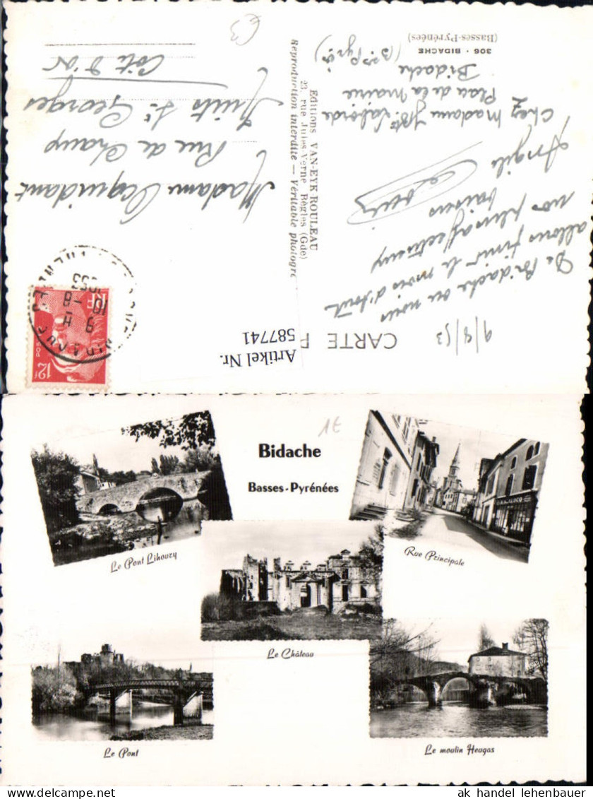 587741,Mehrbild Ak Bidache Basses-Pyrenees Le Chateau Rue Principale France