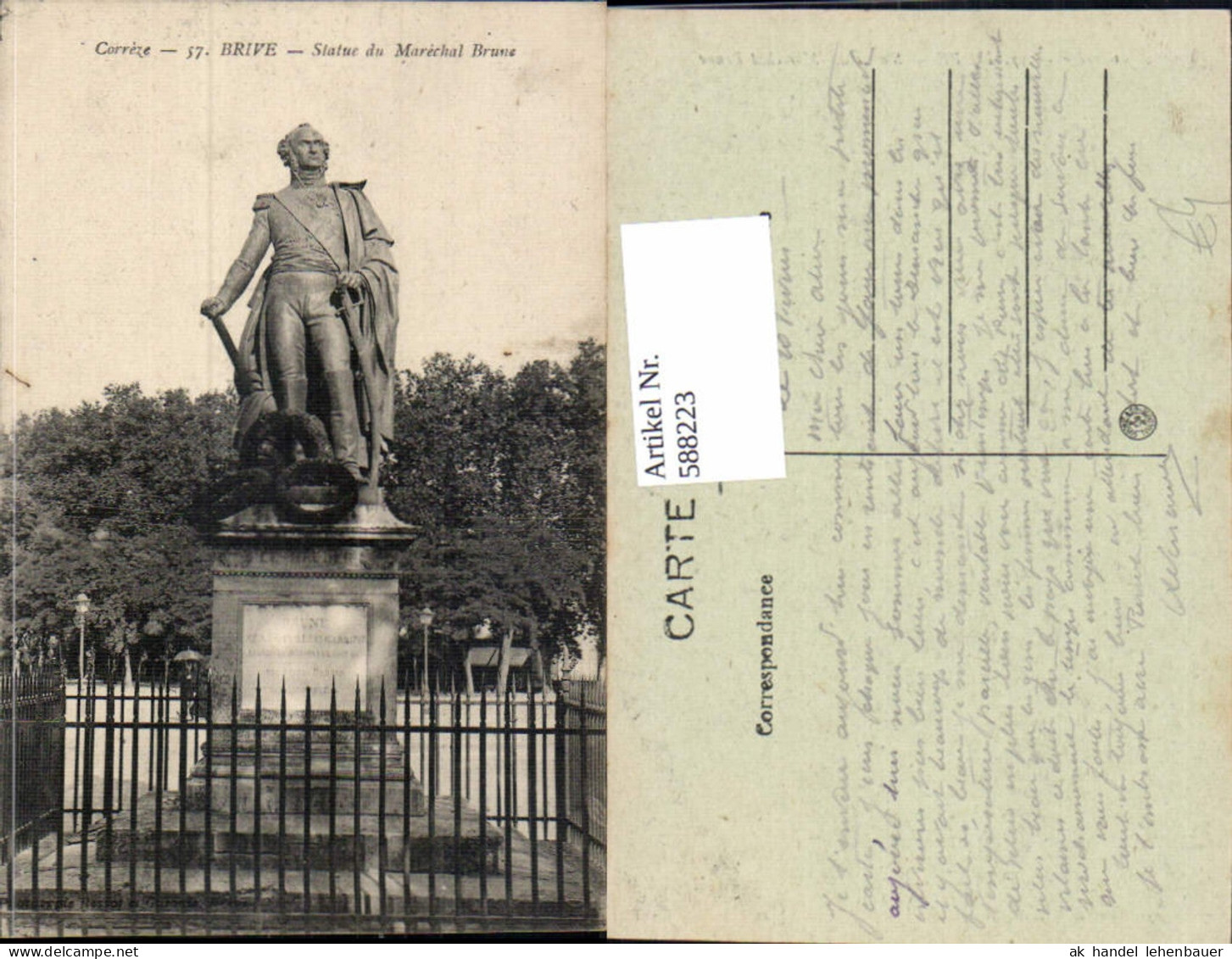 588223,Brive Statue du Marechal Brune Statue France