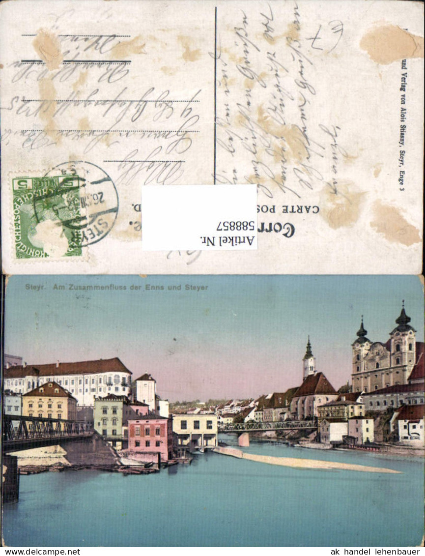 588857,Steyr Zusammenfluss der Enns und Steyr