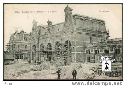 59 Cambrai - 3017. Ruines de CAMBRAI - La Gare - cpa