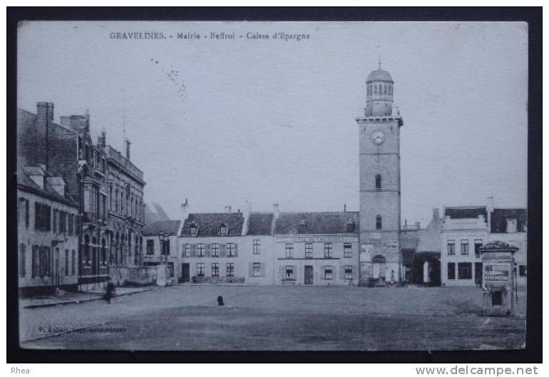 59 Gravelines banque caisse d'epargne beffroi mairie    D59D  K59273K  C59273C RH040238