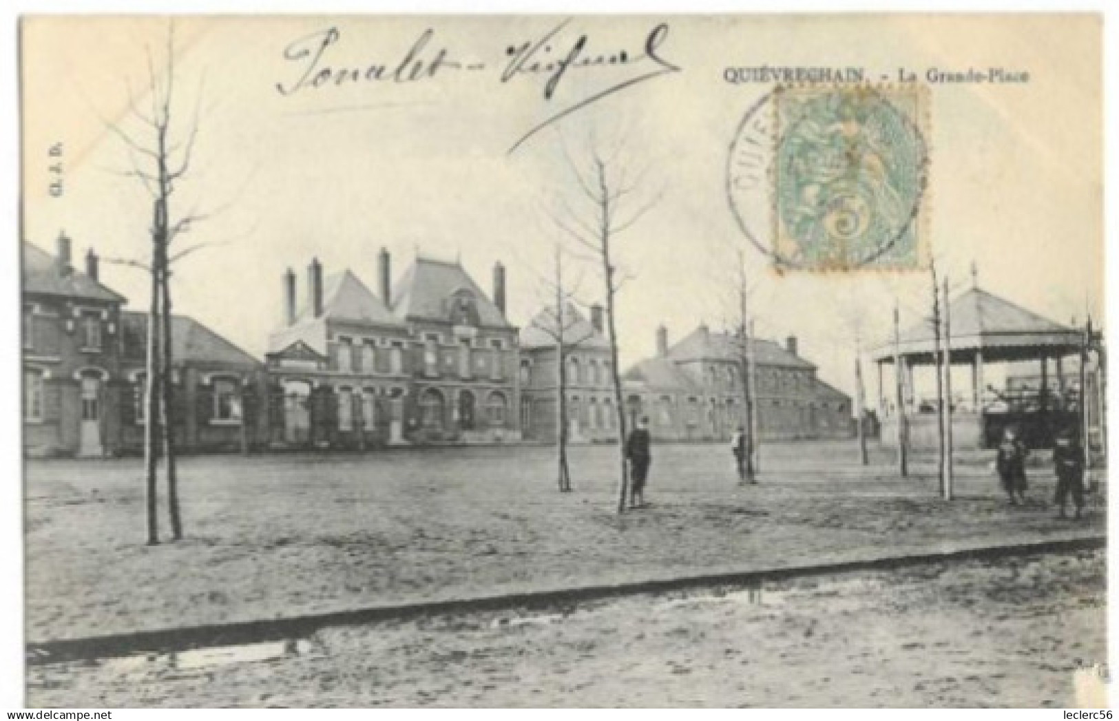 59 QUIEVRECHAIN GRANDE PLACE CPA 2 SCANS