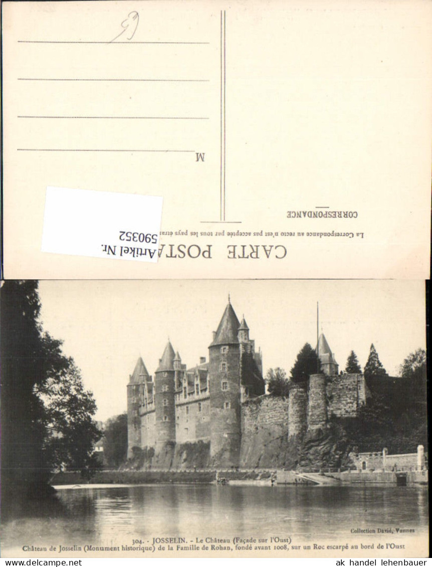 590352,Josselin Le Chateau Facade sur l Oust Schloss France