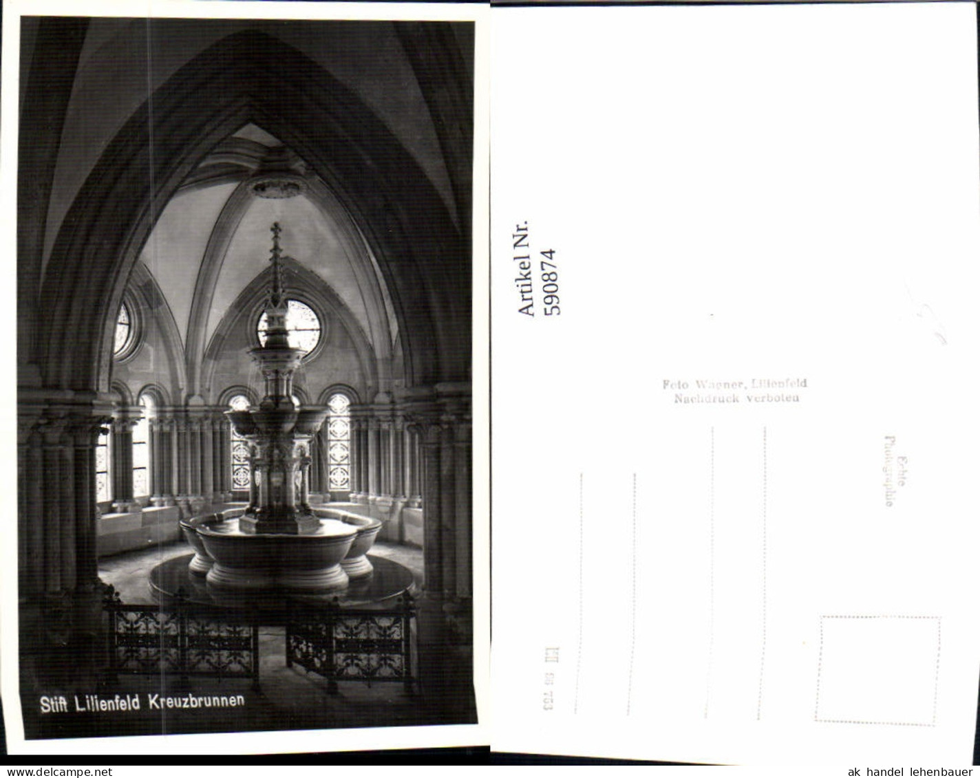 590874,Foto Ak Lilienfeld Stift Lilienfeld Kreuzbrunnen Brunnen