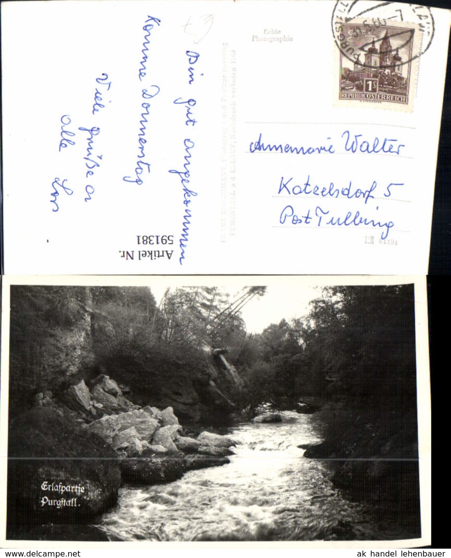591381,Foto Ak Purgstall an der Erlauf Erlaufpartie