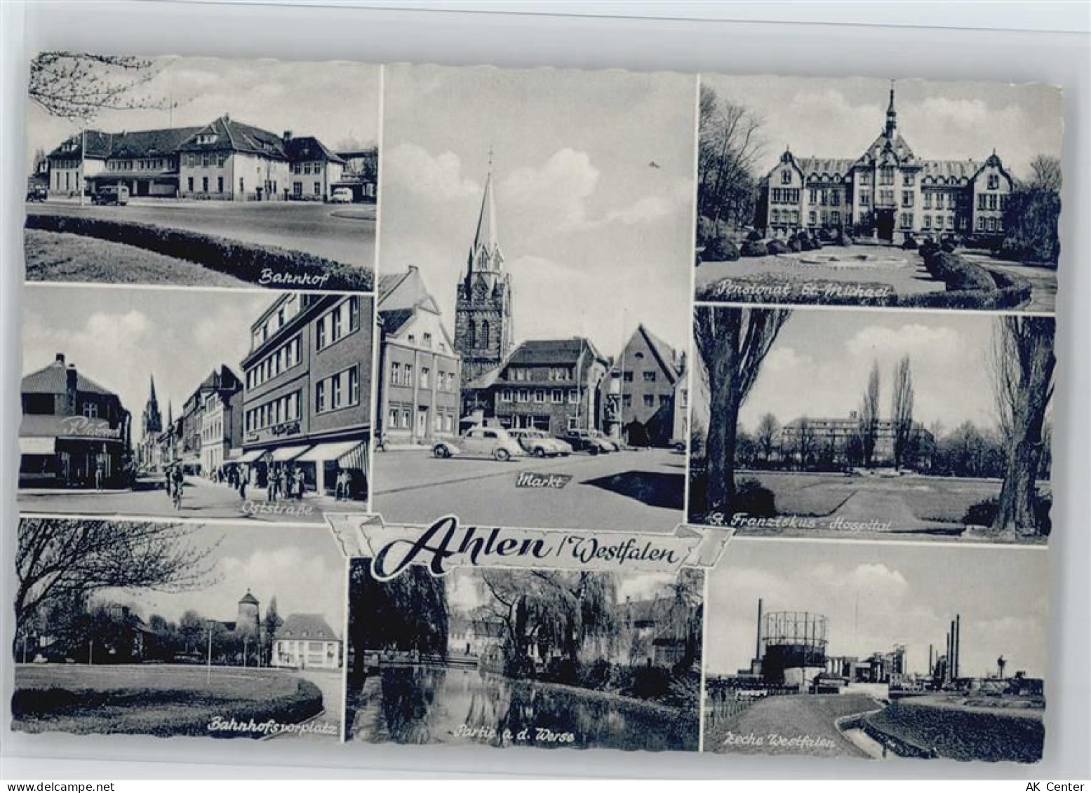 59227 W4730 Ahlen , Westf - Bahnhof Oststraße Bahnhofsvorplatz Markt Pen... - 13000229